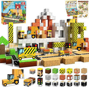 Blocs de construction magnétiques en plastique éducatifs militaires pour enfants, cubes de 2 cm, ensemble écologique pour Noël, jouet de ville maison de mon monde - Product Image 5