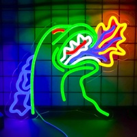 Enseigne néon monstre dinosaure multicolore à intensité variable avec contrôle Bluetooth pour salle de jeux, voiture et décoration de bâtiment