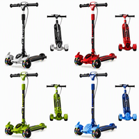 Trottinette pliable pour enfants à 3 roues avec lumières LED extra larges, trottinette pour tout-petits pour enfants de 3 à 12 ans, garçon et fille