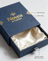 Boîte à bijoux de luxe dorée à fermeture magnétique, faite à la main, écologique, doublée de satin