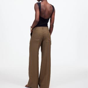 Conjunto de Lino de Verano 2025 para Mujer, Estilo Casual Europeo Americano, Top sin Mangas, Pantalones Anchos Holgados, Traje de Dos Piezas - Product Image 5