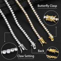 Collier chaîne tennis NUOYA nouvelle collection, zircon cubique dégradé rond, plaqué or 18 carats, fermoir papillon à 3 griffes, cadeau