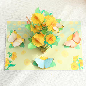 Cistom Design Creative <strong>Mother's</strong> <strong>Day</strong> Paper Carving Sunflower Butterfly 3D Popup Greeting <strong>Card</strong> for <strong>Mother</strong> <strong>Grandma</strong> - Product Image 5