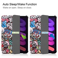 Étui léger pour tablette avec design de dessin animé pour iPad Mini 6 Mini 7 8,3 pouces, en cuir PU, coque rigide en PC, housse intelligente pliable en trois parties