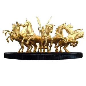 Brons Apollo En Paarden Standbeeld Fontein Messing Tuin Sculptuur