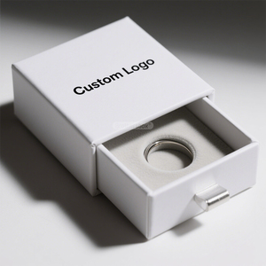 Luxury Ring Jewelry Packaging <b>Box</b> Custom Logo Paper Drawer <b>Gift</b> <b>Box</b> With Plush Insert Simple Style Premium Jewelry <b>Box</b> - Product Image 3