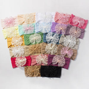 Leichtes Jacquard Nylon Baby Stirnband mit süßem Bogen Stretchy Haarschmuck für alle Jahreszeiten für Kinder - Product Image 1