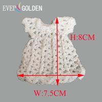 EG25094-F2 7.5X8CM nouveau bébé douche fille faveur fête décorations Souvenirs à la main Mini tricoté Crochet robe cadeau