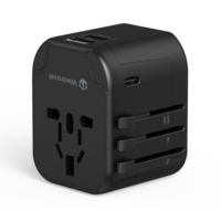 Adaptateur de voyage universel Wontravel tout en un convertisseurs de puissance internationaux dans le monde chargeur mural prise d'alimentation pour USA EU UK AUS