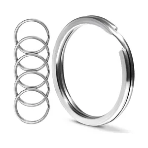 Portachiavi in acciaio inossidabile portachiavi rotondi divisi per portachiavi anelli portachiavi in acciaio inossidabile di grado chirurgico