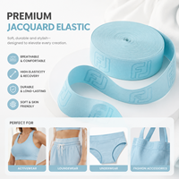 Bande élastique confortable en polyester jacquard de couleur unie, largeur 4,2 cm, respectueuse de l'environnement, modèle Aoya pour sous-vêtements et pantalons