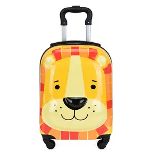 Çocuk tekerlekli çanta 3D aslan inek çanta yeni trendy sevimli evrensel tekerlek hediye logosu kaplan yatılı durumda AP870