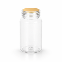 Vente en gros de flacons en plastique PET transparents de 100 ml, écologiques, avec étiquette personnalisée, pour l'emballage de capsules de nutriments