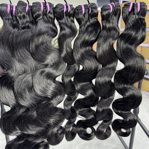 Extensions de cheveux humains vierges brésiliens ondulés, 30-32 pouces, double trame, noir naturel, toutes les couleurs adaptées, longues - Product Image 4