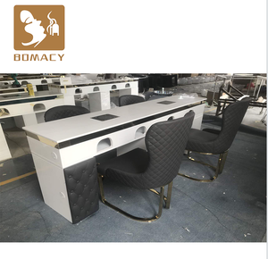 Table de bureau pour ongles blanche en marbre sur le dessus, professionnelle pour salon de <span class=keywords><strong>manucure</strong></span>, <span class=keywords><strong>manucure</strong></span>, table et chaise high-tech de luxe moderne, luxe léger - Product Image 5