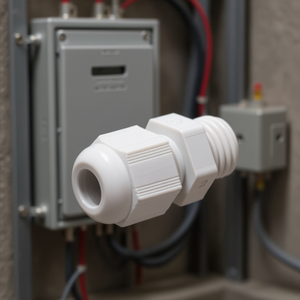 Prensaestopas de nailon M25 de color blanco para accesorios de conectores de cableado eléctrico - Product Image 3