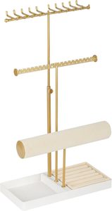 Présentoir de bijoux à 3 niveaux en T avec tiroir, plateau en velours pour broches et bagues, accessoires de photographie pour magasins de détail, OEM - Product Image 2