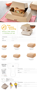 YASONPACK Foldable Biodegradable Eco-Friendly Burger <b>Paper</b> Box Matte Lamination UV Custom Logo Food Grade Greaseproof Disposable - Product Image 5
