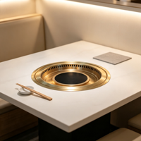 Table de barbecue coréen en acier inoxydable auto-purifiante sans fumée Ji Lu pour la restauration (vente en gros)