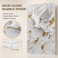 Panneau mural décoratif en PVC brillant MORLENX 3D Eagle UV pour la décoration murale intérieure de luxe