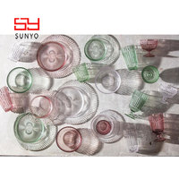 SUNYO Salade de verre 8.5 pouces Rose Dessert Assiette Vente en gros Restaurant Assiettes Ensembles Vaisselle Verre Chargeur Assiettes
