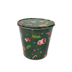Seau à popcorn promotionnel avec couvercle hermétique, texture givrée brillante, thème Noël, cadeau commémoratif - Product Image 1
