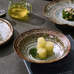 Guangzhou <span class=keywords><strong>Hefa</strong></span> Cerámica Venta al por mayor Restaurante japonés Retro Vajilla Japandi Wabi Sabi Vajilla Novedad Irregular Ensaladeras - Product Image 2