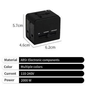 Adaptador de Viaje Personalizado 2025, Adaptador de Viaje Universal Mini de Plástico Todo en Uno con Logotipo, para Todo el Mundo - Product Image 5