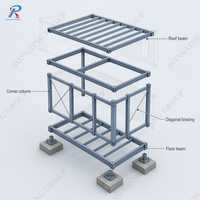 Conteneur hôtelier mobile de 20 pieds en panneaux sandwich d'acier respirants préfabriqués, design moderne, pour bureau, boutique ou villa