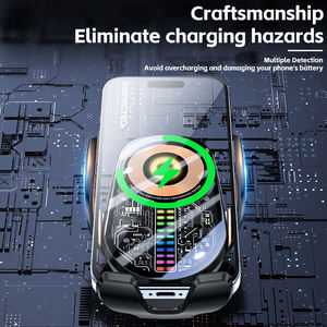 <span class=keywords><strong>Chargeur</strong></span> sans fil de <span class=keywords><strong>voiture</strong></span> de téléphone portable de style cyberpunk de 15W avec la lumière de RVB - Product Image 6