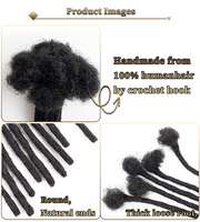 0.2cm 20 Pouces Afro Crépus Bouclés Cheveux Crochet Faux Locs Aiguille Cheveux Humains Dreadlocks Cheveux Humains Accessoires Extension