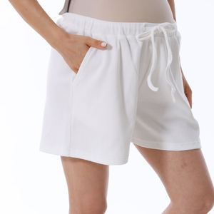 <span class=keywords><strong>Culotte</strong></span> de <span class=keywords><strong>maternité</strong></span> d'été à taille haute Short en coton pour femmes enceintes avec coupe ample et réglable Pantalon court confortable - Product Image 2