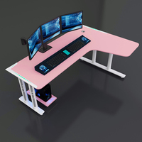 Bureau d'ordinateur en L personnalisé pour la vente en gros, style course, pour ordinateur portable, bureau à domicile, surface en métal et fibre de carbone