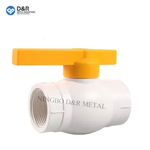 Upvc cpvc compact ball valve/threaded or socket white or grey pvc valve