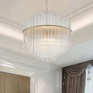 북유럽 철 유리 LED 샹들리에 포스트 모던 거실 식당 빌라 장식 G9 전구 LED 펜던트 라이트 - Product Image 3
