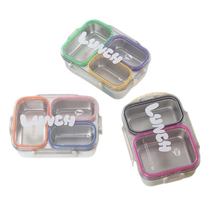 Boîte à lunch compartimentée en acier inoxydable 304 de qualité alimentaire avec couvercle, boîte à lunch pour étudiants scellée pour éviter la contamination croisée - Product Image 6