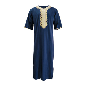 Nuovo Stile 2024: Abbigliamento Tradizionale Musulmano per Uomo, Tunica Marocchina a Righe Stampata con Maniche Lunghe, Set Completo dal Medio Oriente - Product Image 6