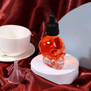 <strong>Skull</strong> Essential Oil <strong>Bottle</strong> Empty 30ml Brown <strong>Glass</strong> Sample <strong>Bottle</strong> Rubber Head Dropper <strong>Bottle</strong> - Product Image 5