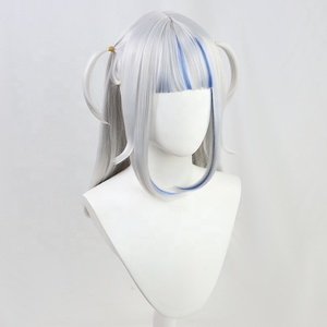 Commercio all'ingrosso 55cm lungo rettilineo argento blu misto virtuale YouTuber Gawr <span class=keywords><strong>Gura</strong></span> parrucca Cosplay sintetico Anime resistente al calore parrucca dei capelli - Product Image 4