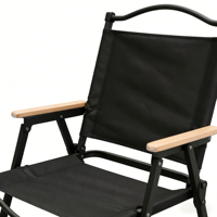 Chaise Kermit avec logo personnalisé, fabrication OEM ODM, siège pliable de camping d'extérieur, structure en acier, tissu Oxford, bois de hêtre, personnalisable