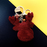 Porte-clés en crochet tricoté à la main, porte-clés en forme de mouflon, porte-clés en peluche pour accessoires de voiture, vente en gros