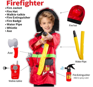 Ensembles de jouets classiques pour déguisements de pompiers, jeu de rôle de <span class=keywords><strong>pompier</strong></span>, jeu de simulation de <span class=keywords><strong>pompier</strong></span>, costume professionnel pour garçons et filles - Product Image 4