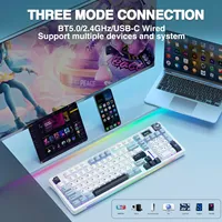 AULA S98pro Keyboard Mekanik Nirkabel Gasket Hot-swap Keyboard Gaming Dengan Layar Warna Mini TFT dan Tombol Multi-fungsi