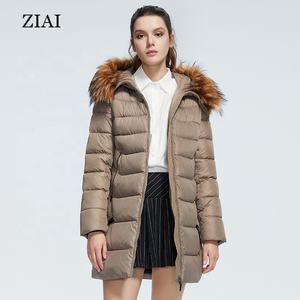 אופנה 2024 הסיטונאי של נשים החורף חם מעיל פרווה צווארון פרווה מרופד ארוך עם ברדס - Product Image 5