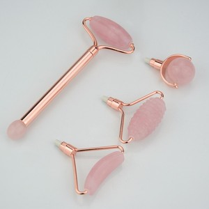 2019 Cadeau de noël Rose <span class=keywords><strong>Quartz</strong></span> Rouleau Masseur 100% Réel Naturel BRICOLAGE Détachable Rose <span class=keywords><strong>Quartz</strong></span> Jade Rouleau - Product Image 1