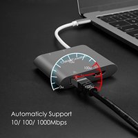 Adaptor USB C ke USB 3.0 dengan HDMI 4K Gigabit Ethernet 2 Port USB Baru untuk Laptop USB C Hub