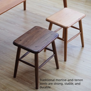 Tabouret de coiffeuse <span class=keywords><strong>carré</strong></span> moderne et minimaliste avec pieds coniques pour chambre et dressing - Product Image 4