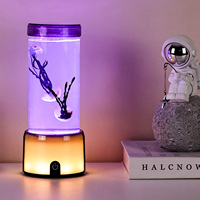 Nouvelle lampe de table en forme de méduse en plastique LED à changement de couleur romantique, ambiance élégante, commande par interrupteur, cadeau pour enfant, noir, coupe basse