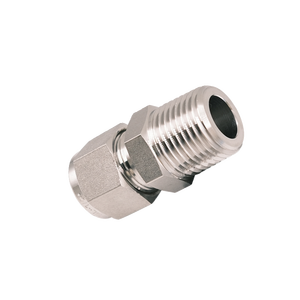 Conector de férula de acero inoxidable 316L de paso directo PT1/4 con rosca exterior imperial/métrica ZG de doble férula - Product Image 1