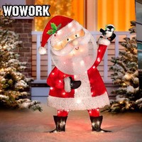 WOWORK venta al por mayor Navidad 3D 2D LED calle motivo luz personalizado pingüino forma fotografía telón de fondo para Centro Comercial tienda